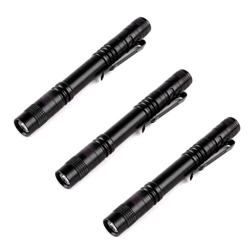 3PC LED  Flashlight - High Lumen, Zoomable, Water Resistant Light - Pocket-Size Small LED Flashlight