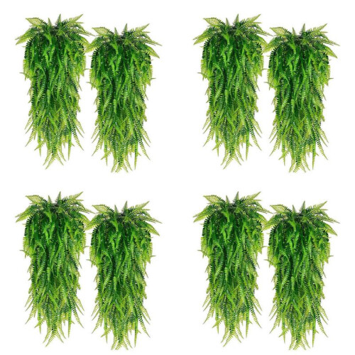 4X Samambaia Persa de 33 Polegadas Deixa Videiras DecoraçãO Do Quarto Pendurado Planta Artificial Folha Grama Festa de Casamento DecoraçãO Varanda
