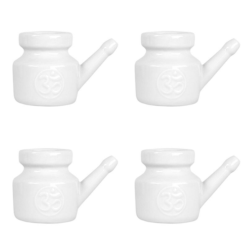 4X 350Ml Céramique Neti Pot Nez Pot de Nettoyage Durable Pot à Bec ...
