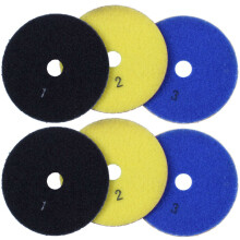 6 Pieces 100Mm Diamond Flexible Wet & Dry Polishing Pads 3 Step Floor Polish For Stone Marble Tile