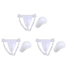 3X Copo Protetor de Virilha Masculino, Boxe Kickboxing Muay Protetor de Virilha, Ventilado Ajustável, Treinamento de Luta de Karatê M