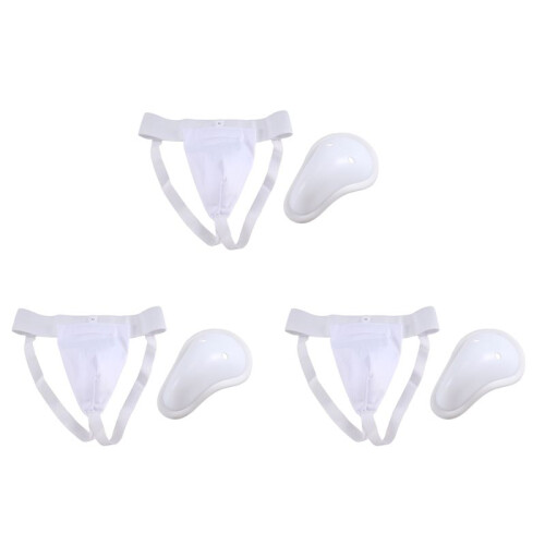 3X Aine Protector Cup Men, Boxe Kickboxing Muay Groin Guard, Ventilé Réglable, Karaté Fighting Training M
