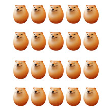 20X Egg Dog Shiba Inu Realistico un Forma di Uovo Decorazione da Scrivania Cane e Unione di Uova Decorazione per Uffici Domestici Divertenti Regali di