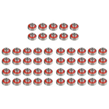 50Pcs 608-2RS Longboard Integrated Bearing Skateboard Wheel Bearing Inline Roller Skate Bearing 8X22X12.6mm,Red