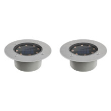 2X Solar Ground Lights Outdoor Solar Waterproof LED Light för Garden Yard Step och Walkway Cool Vit LED Solar Lights