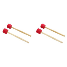4Pcs Bass Drum Sticks Foam Bass Drum Hammers Bass Drumsticks Premium Snare Drum Sticks Team Drum Accessories, Red