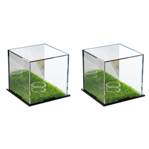 2X   Display Cabinet,   Square Display Cabinet, Memorial Box, Acrylic Mirror Storage Box
