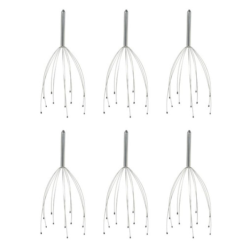 6X Silver  Scalp Neck Stress Relax Massager