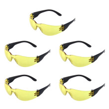 5X Yellow Clear Lens Indoor Outdoor Sports Safety Glasses Protective Eyewear