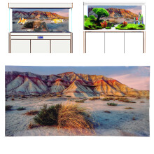 3D PVC Aquarium Poster Mountain Desert 122x50cm Fish Tank Background