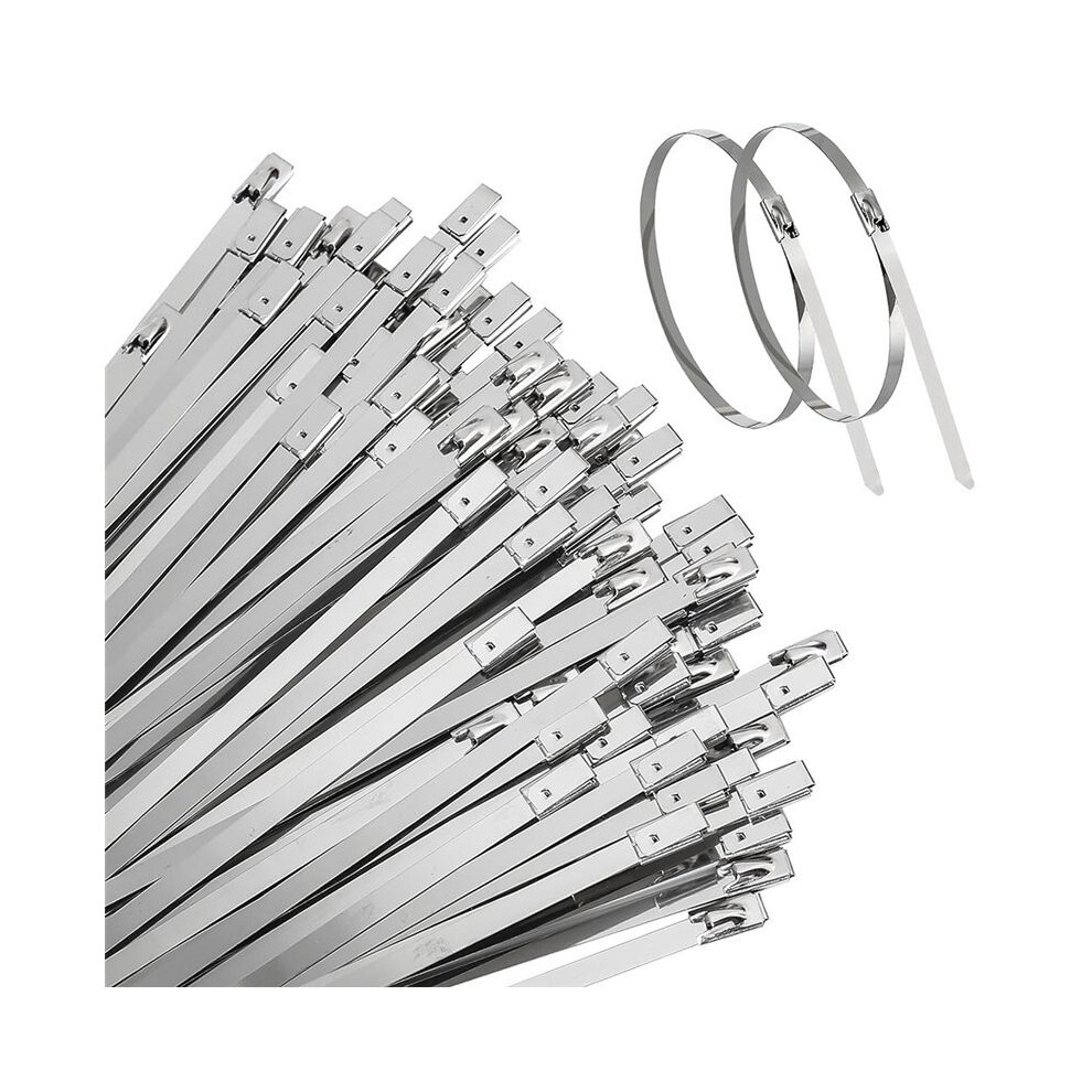 Photos - Electrical Wire & Cable Metal Zip Ties Heavy Duty Self-Locking Stainless Steel Cable Ties for Machinery, Vehicles, and More (11.8 inch, 100pcs)