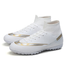 (2150 broken nails white, 37) New Men Women Kids Low-Top Soccer Cleats, AG & TF Studs Football Shoes for Match & Training
