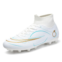 (2508 long nails white, 45) New Men Women Kids Low-Top Soccer Cleats, AG & TF Studs Football Shoes for Match & Training