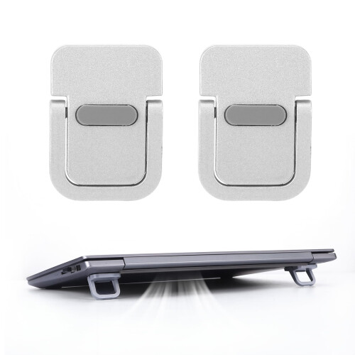 Laptop Stand and Keyboard Riser with Ergonomic Typing Angle, Adjustable Height, Foldable Design for Desk