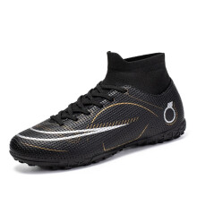 (2508 broken nails black, 43) New Men Women Kids Low-Top Soccer Cleats, AG & TF Studs Football Shoes for Match & Training