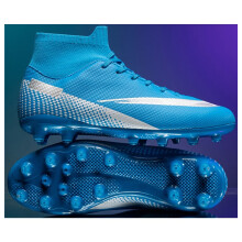 (2150 long nails blue, 45) New Men Women Kids Low-Top Soccer Cleats, AG & TF Studs Football Shoes for Match & Training