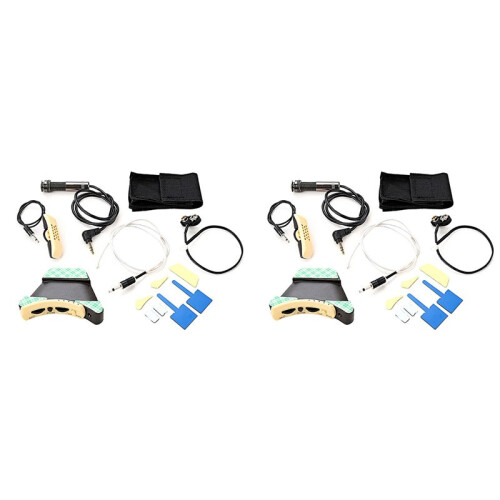 2X Microphone Sound Hole Equalizer Piezo Pickup Kit for Acoustic Folk Classical Guitar