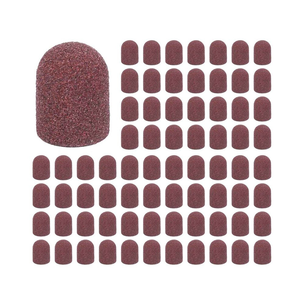 Bobotron 300Pcs Sanding Bands Block Caps Without Grip 80 120 180 13X19mm Sanding Cap Manicure Pedicure Electric Nail Drill-02