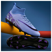 (2309C purple-long nails, 38) High Quality High-Top Soccer Cleats for Men, Women, Kids & Adults, TF Studs Training Football Shoes