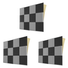 36Pack Sound Proof Foam Panels with Self Adhesive,1x12x12In Acoustic Soundproof Wall Panels for Gaming&Studio,Black&Gray