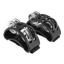 Foot Tambourine with Adjustable Strap Percussion Instrument for Musicians Dance Parties 2PCS