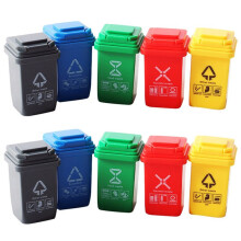 10Pcs Doll House Miniature Trash Can Model Accessories Furniture Toys Garbage Truck Cans Curbside Vehicle Bin Toy Gifts