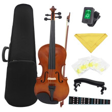 4/4 Full Size Wooden Violin for Beginners with Bow Case Shoulder Rest and Accessories