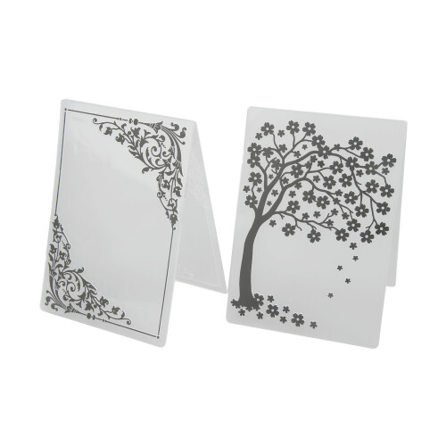2 Stück decorative Prägefolder für Papierkunst 14,8x10,5 cm