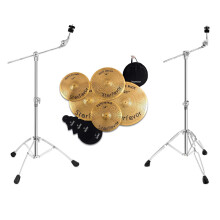 Low Volume Cymbal Pack with Mute Pads and Adjustable Boom Stands for Quiet Home Practice