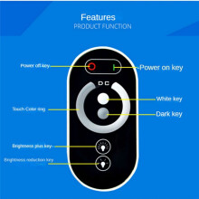 Portable LED Touch Dimming Controller 6 Keys RF Wireless Remote Control LED Monochrome Strip Light Dimmer 12-24V 18A