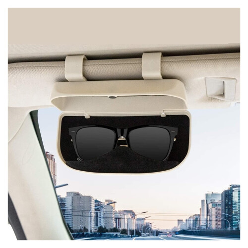 Magnetic Car Visor Sunglasses Holder with Lock Protective Storage Box Organizer 1