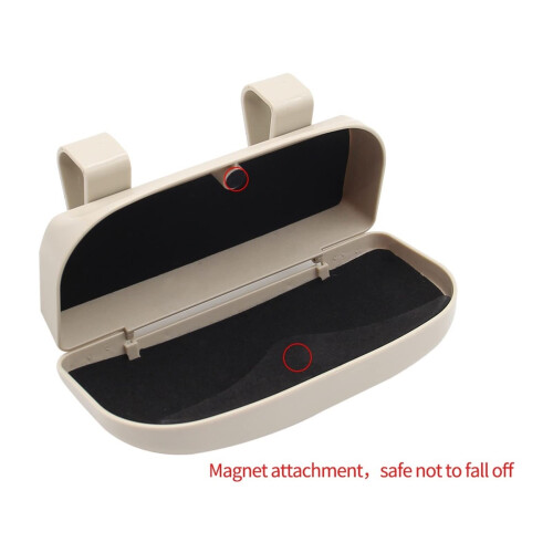 Magnetic Car Visor Sunglasses Holder with Lock Protective Storage Box Organizer 2