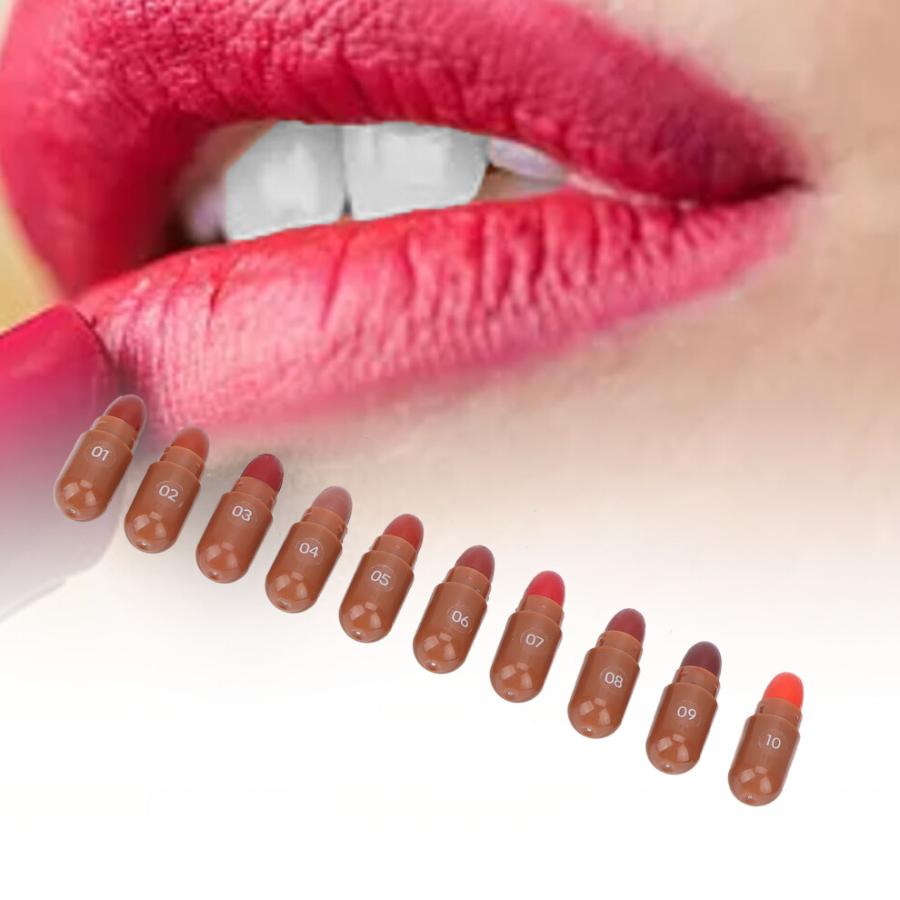 Capsule Lipstick Set 10 Colors Long Lasting Waterproof Nonstick Makeup Gift