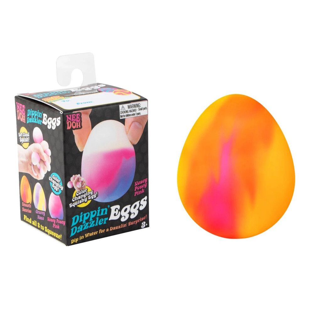 (soft sunrise) NeeDoh Dippin Dazzler Egg Squishy Toy Squeeze Color Changing Egg Easter Toy