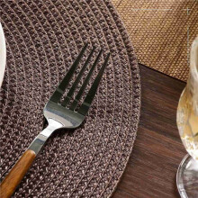 Round Braided Placemats Set of 30 Table Mats for Dining Tables Woven Washable Non-Slip Place Mats 15 Inch(Brown)