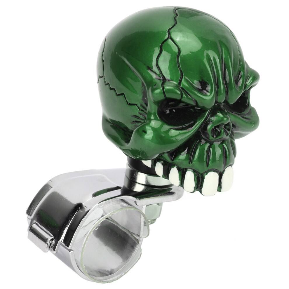 Skull Shape Universal Steering Wheel Spinner Knob For Cars, Trucks, Boats, Green 8411390404040