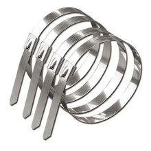 200Pcs Metal Cable Ties Stainless Steel Cable Ties Marine Cable Ties with Wire Fix Buckle Photovoltaic Power Cable Ties