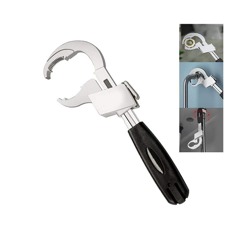 Multifunctional Bathroom Wrench Adjustable Opening 80Mm Spanner Sink Faucet Narrow Sewer Water Pipe Repair Tool 4713037757859