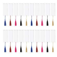 20Pcs Blank Acrylic Bookmark Set Clear Acrylic Blank Bookmark with 20Pcs Bookmark Tassel for DIY Projects