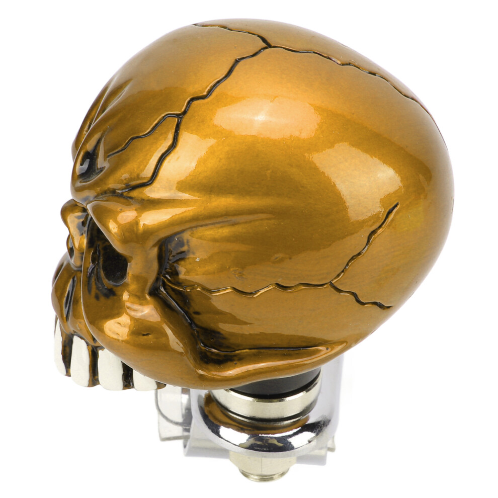 Skull Shape Steering Wheel Spinner Knob Universal Power Handle 3Cm Yellow 5041390404066