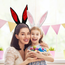 Soft Furry Rabbit Ear Headbands, 2 Pack