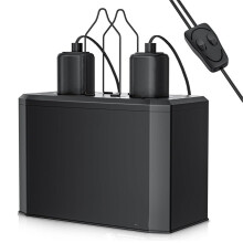 Dubbelkupol Reptillampa för Värmelampa och UVB-Lampa (Max 100 W Vardera) med Reflektordesign för Skäggagame US-Kontakt