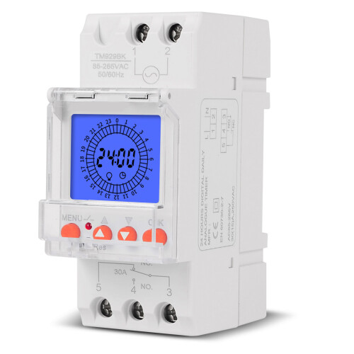 24H LCD Electronic Timer Switch 16A 86*65*36mm Programmable 2