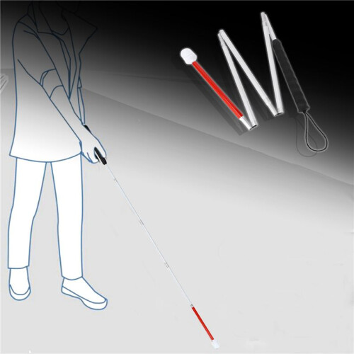 4X Aluminum Folding Cane 4-Sec Folding Cane with Rolling Tip for Blind Walking Stick 2