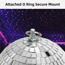 4pcs 30cm Disco Light Mirror , Stage Reflective Party Mirror Balls Silver with Hanging Rings for Dance, Birthday