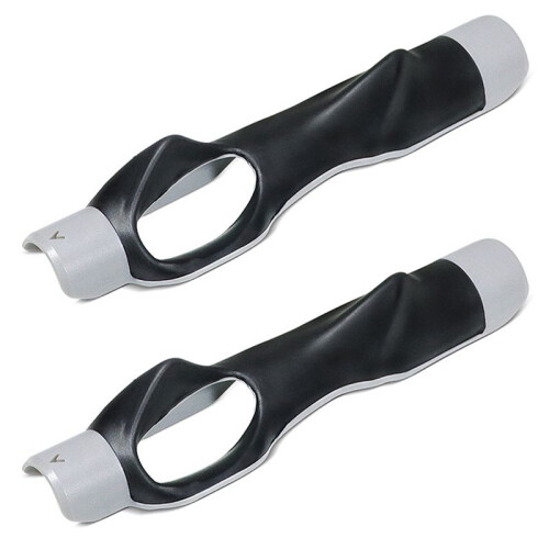 2X  Grip Training Aid  Club Handle for Swing Grip Trainer Left Right Hand Practice Aid,Grey 2