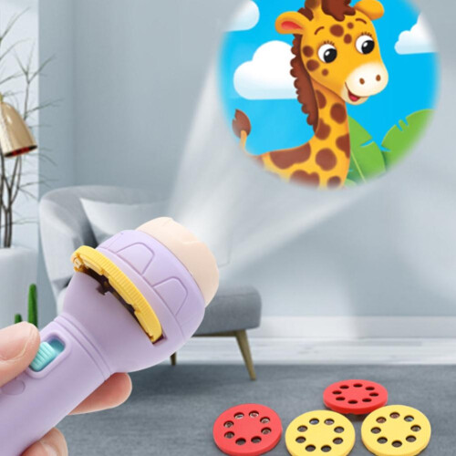 3Pcs Slide Projector Flashlight for Kids, ABS, 12x4cm, Built-in Battery 2