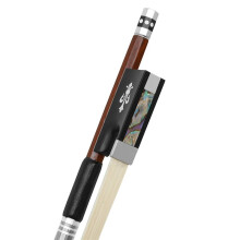 2X QA-21 Violin Bow 4/4 Green Sandalwood Pure Horsetail Carved Silver Sheepskin Hand Rest Bow