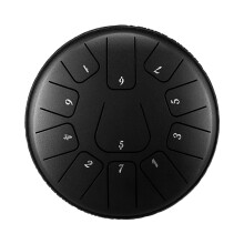 Steel Tongue Drum 11 Tone 6 Inch Black for Beginners Yoga Meditation Handpan Percussion Instrument