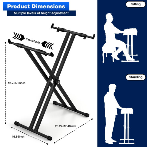 Adjustable Double X Keyboard Stand for 5488 Key Digital Piano with Stable XShape Design 2